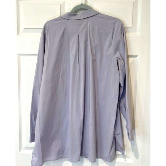 J.Jill Womens Blouse L Lilac Purple Button Down High Low Oversized Career - Picture 4 of 8